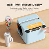 HTVRONT Auto Tumbler Heat Press - A200H Full Cup Transfer Heat Press Machine for 40 OZ Tumbler with Handle, Heat Even Cups Sublimation Machine with Adjustable Pressure & 4 Memory Modes, Blue HTVRONT