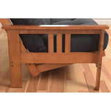HomeStock Full Size Futon Frame with Mattress - Hardwood Sofa Bed Convertible 79" Suede Black/Without Storage Drawers HomeStock