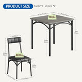 Garvee Dining Table Set for 2, Wooden Kitchen Table and Chairs of 2 with Upholstered Chairs, Square Kitchen Tables Set, 3 Piece Dining Room Table Sets for Small Space, Apartment, Rustic Gray Garvee