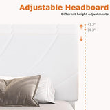HOMBCK Twin Bed Frames,Twin Size Bed Frame with Linen Fabric Upholstered Headboard and Wooden Slats Support,Adjustable Headboard, No Box Spring Needed, Noise-Free, Easy Assembly, White HOMBCK
