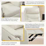 CANMOV Power Recliner Chair for Adults, Genuine Leather Reclining Chair with Overstuffed Arm and Back, Electric Single Reclining Sofa with USB Charging Ports for Living Room Nursery, Bedroom(White)
