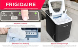 Frigidaire, 26 Lbs Portable Compact Icemaker, Ice Making Machine, Black, White, Medium Frigidaire