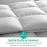 APSMILE Lightweight King Size Down Feather Fibers Comforter, Fluffy Duvet Insert for Warm/Hot Sleepers - Ultra-Soft High Fill-Power Hotel Collection Comforter, 39 Oz Duvet Blanket(White, 106"x90") APSMILE