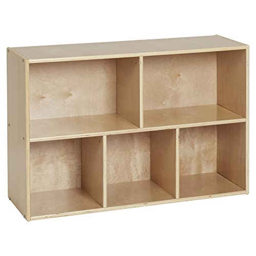 ECR4Kids Streamline 5-Compartment Storage Cabinet, 24in, Classroom Furniture, Natural ECR4Kids