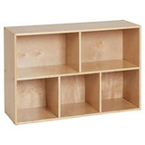 ECR4Kids Streamline 5-Compartment Storage Cabinet, 24in, Classroom Furniture, Natural ECR4Kids