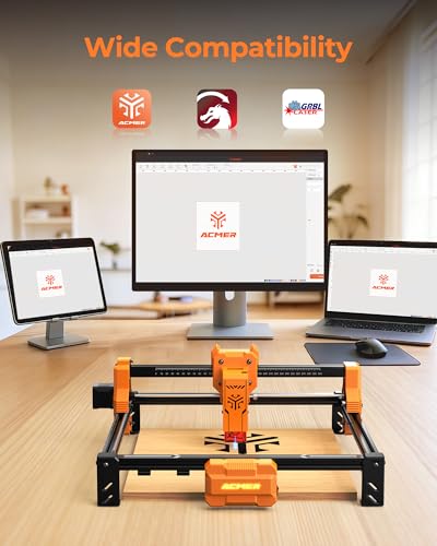 ACMER S2 Laser Engraver Machine for Beginners, 7W Laser Cutter Engraver for Tumbler, Wood & Acrylic, 300x300mm Working Area, 0.01mm Precision, 10000mm/min for DIY, Gifts & Small Business ACMER