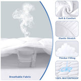 MUXHOMO Full Size Mattress Protector, 100% Waterproof Quilted Full Mattress Cover, Noiseless Soft & Cooling Mattress Pad, Deep Pocket 6"-21", White MUXHOMO