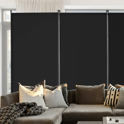 VEVOR Room Divider, 4 Panel Room Divider, Folding Privacy Screen and Portable Partition Divider for Room Separation, Freestanding Room Partitions for Office, Bedroom, Study, Black VEVOR