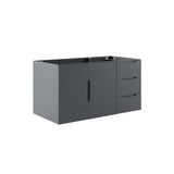 Modway Vitality 35.5" MDF and Particleboard Bathroom Vanity Cabinet in Gray Modway
