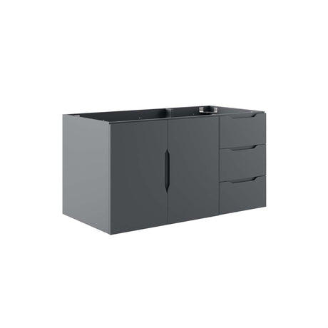 Modway Vitality 35.5" MDF and Particleboard Bathroom Vanity Cabinet in Gray Modway