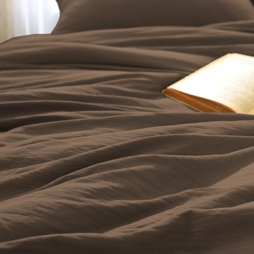 WRENSONGE Queen Comforter Set- 7 Pieces Soft Chocolate Brown Bed in a Bag with Fitted Sheet, Flat Sheet, 2 Pillow Shams, and 2 Pillowcases- Warm Bedding Sets Queen for All Season WRENSONGE