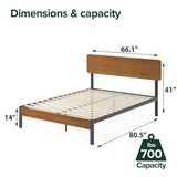 Zinus Olivia Sustainable Bamboo and Metal Queen Platform Bed Frame - No Box Spring Required Zinus