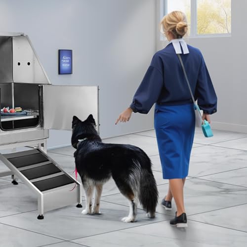 VEVOR 50" Pet Dog Bathing Station w/Ramp, Professional Stainless Steel Dog Grooming Tub w/Soap Box, Faucet,Rich Accessory, Dog Bathtub for Large,Medium,Small Pets, Washing Sink for Home Left - WoodArtSupply