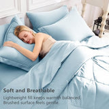 CozyLux King Size Comforter Set Light Blue - 7 Pieces Bed in a Bag King, Luxury Soft Bed Set for All Seasons, Bedding Set with Down Alternative Comforter, Sheets, Pillowcases & Shams CozyLux