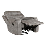 Lexicon Manual Recliner Chair, Home Theater Seating Recliner Armchair, Polished Microfiber Wall Hugger Manual Reclining Sofa Chair for Living Room/Office/Apartment, Grayish Brown