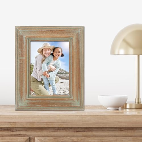 Lawrence Frames 5x7 Weathered Wood With Verdigris Wash Picture Frame (733157) Lawrence Frames