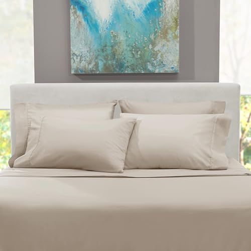 Hearth & Harbor Extra Deep Pocket Sheet Sets, Luxury Soft 6 Piece Bed Sheet Set Fits Mattress 18-24 Inches - Queen, Linen Hearth & Harbor