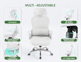 Veratric White Ergonomic Office Chair: Mesh Desk Chair Comfy with Adjustable Lumbar Support 400lbs High Back Computer Gaming Chair - Big and Tall Office Chairs with Extra Wide Seat-Adults Home Office Veratric