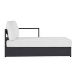 Modway Tahoe Powder-Coated Aluminum Outdoor Chaise Lounge in Gray White with Weather-Resistant Cushions, Modular Right-Facing Patio Lounger for Pool Furniture or Sectional Sofa Set Modway