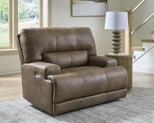 Signature Design by Ashley Bealeaf Contemporary Power Rocker Recliner with USB Ports, Dark Brown