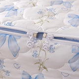 Jolusere Zipper Bedding Full Blue Bow Comforter Zipper Bedding Set for Kids Girls,Cute Princess Bowknot Coquette Floral Design, All in one Zipper Bedding（Blue,Full） Jolusere