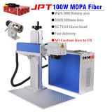 US Stock 100W Fiber Laser Marking Machine Engraver 300x300MM Lens for Metal Jewelry Oabduz