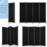 AKTOP 4 Panel Room Divider, 6FT Portable Wall Divider for Room Separation, 88"W Fabric Partition Room Dividers and Folding Privacy Screens, Freestanding Room Separators for Home Office Bedroom, Black AKTOP