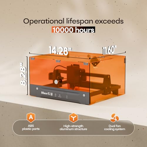 BlazeX M3 Laser Engraver Machine 10000mW for Beginner, 0.01mm High Precision Laser Cutter and Engraver Machine for Wood Metal Glass Leather, Class 1 BlazeX