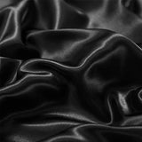 AiMay 3 Piece Satin Duvet Cover Set Bedding Sets Queen Black 1800 Series Luxury Rich Silk Silky Super Soft Solid Color Reversible Zipper Closure Sexy Honeymoon Wrinkle Free (Queen, Black) AiMay