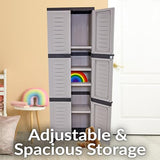 Sunnydaze 72" H Resin Garage Storage Cabinet - Garage Cabinet with Lockable Doors and Adjustable Shelves - Freestanding Utility Storage for Laundry Room, Office, Basement - Gray Sunnydaze Decor