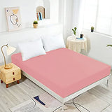 NHNHN Fitted Sheet-Deep Pockets-Soft Microfiber-Easy Care-Shrinkage and Fade Resistant-Fitted Sheets Full Size for Girl Teens Kids-Only 1 Fitted Sheet (Full, Blush) NHNHN