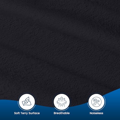 Queen Size Mattress Protector Waterproof, Premium 200 GSM Terry Mattress Cover, Soft & Breathable Bed Cover, Fitted Sheet Style Stretchable Deep Pockets 17" by Utopia Bedding (Black) Utopia Bedding