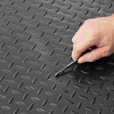VEVOR Garage Floor Mats, 2 Rolls x 17 x 3.6 Ft PVC Garage Flooring Roll, Non-Slip Diamond Texture, 123.14 sq.ft Covering Space, Black Garage Mats for Under Cars, Garage Industry Gym VEVOR