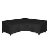 Easy-Going Heavy Duty 600D Patio 100"x100" V-Shaped Sectional Sofa Cover, Waterproof Outdoor Sectional Couch Cover,Lawn Patio Furniture Cover with Air Vent, Black Easy-Going