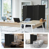 Kecreque Room Divider 4 Panel Partition Room Dividers & Folding Privacy Screens w/ 3 Metal Feet 6FT Portable Wall Doubles as a Dressing Screen Portable Wall for Office Kitchen Children's Room,Black Kecreque