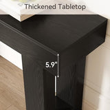 Little Tree 63-Inch Long Console Tables for Entryway, Large Sofa Table Behind Couch, Wooden Entry Foyer Hallway Table, Modern Console Sofa Tables for Living Room, Black LITTLE TREE