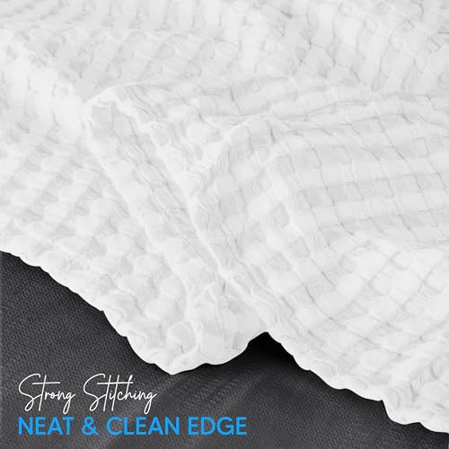 Utopia Bedding White 100% Cotton Waffle Blanket 300 GSM [King - 90x108 Inch] Soft Lightweight Breathable Bed Blanket for All Season Utopia Bedding