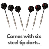 Viper by GLD Products Shot King Regulation Bristle Steel Tip Dartboard Set with Bullseye Metal Radial Spider Wire Compressed Sisal Board with Rotating Number Ring Includes 6 Darts Black Viper