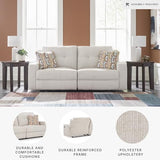 Signature Design by Ashley Danum Modern Tufted Manual Reclining Sofa with 2 Accent Pillows, Beige Signature Design by Ashley