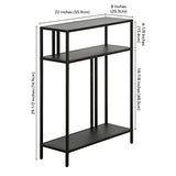 Henn&Hart 22" Wide Rectangular Console Table with Metal Shelves in Blackened Bronze, Entryway Table, Accent Table for Living Room, Hallway Henn&Hart