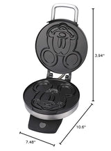 Disney Classic Mickey Waffle Maker by Select Brands - Disney Waffle Maker for Kitchen Appliances - Features Non-Stick Plates - Mickey Mouse Waffle Iron Gift for Disney Lovers - 7" Waffles Disney