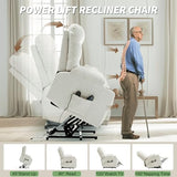 Korser Power Recliner Chair with Massage and Heating, Power Lift Recliner Chair for Elderly and Adults, Electric Recliner with Remote Control and Cup Holders for Living Room