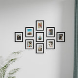 Vittanly 8x10 Picture Frames for Wall Set of 9, Display 5x7 Pictures with Mat or 8x10 without Mat, Collage Frames for Wall or Tabletop, Perfect for Home Décor and Gifts, Black Vittanly