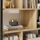 GAOMON 5-Tier Burlywood Industrial Bookshelf with Storage Cabinet and Open Display Shelves GAOMON