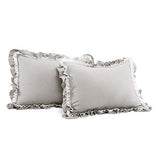 Lush Decor Ella Ruffle Lace Comforter, 3 Piece Set, King, Light Gray - Cute Comforter - King Bedding Set - Gray Bedding - Coquette Decor - Ruffle Trim - Lace Trim Lush Decor