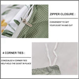 Floral Duvet Cover King Size - White Yellow Flowers and Green Leaf Spring Botanical Printed Microfiber Comforter Cover Set - 3PC 104X90 Soft and Lightweight Quilt Cover, Farmhouse Style for Women Men Faincy