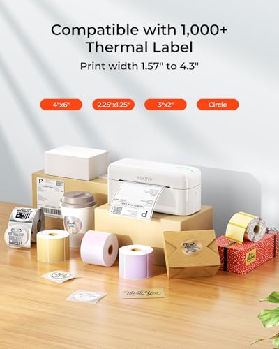 MUNBYN Bluetooth Thermal Label Printer RealWriter RW402B, 4x6 Shipping Label Printer for Small Business, Compatible with Android, iPhone and Windows, Mac, Chromebook MUNBYN