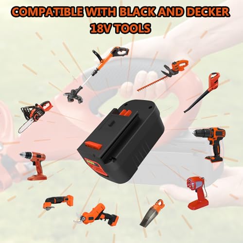 Bakipante 2Pack 6.5Ah 18V Lithium Battery HPB18 Replacement for Black and Decker 18Volt Firestorm HPB18-OPE 244760-00 A1718 FS18FL FSB18 Battery with Charger 90556254-01 Bakipante
