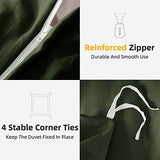ETDIFFE California King Duvet Cover, 3pc Soft Farmhouse Cal King Size Bedding Comforter Cover Set, 1 Lightweight Cali King Microfiber Duvet Cover and 2 Pillowcases for Women Men, Dark Olive Green ETDIFFE