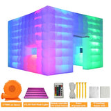 SAYOK Inflatable Party Tent 16.4'x16.4'x11.5' with LED Wall Wash Lights, Night Club Tent for Adults Wedding Birthday Backyard Party Business Events SAYOK